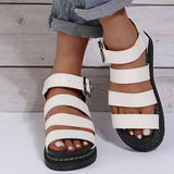 themeisles - White Casual Patchwork Solid Color Round Comfortable Out Door Shoes