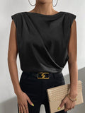 themeisles Cap Sleeve Solid Color Boat Neck Vest Top