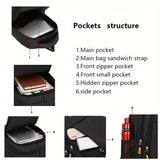 1pc Durable Mens Backpack - Spacious Waterproof Design, Load-reducing Casual Style, Adjustable Laptop Compartment for Students & Everyday Use