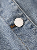 themeisles Simple Split-Joint Solid Color Denim Vest Outerwear