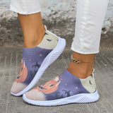 themeisles - Halloween White Casual Patchwork Printing Round Comfortable Shoes