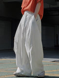 themeisles Split-Joint Solid Color Wide Leg Loose Trousers Casual Pants Bottoms