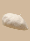 themeisles Simple Keep Warm Solid Color Beret Hats&Caps