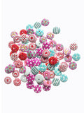 themeisles 100Pcs Colorful Striped Printed Decoration Accessories Round Buttons