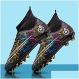 Soccer Shoes Fg/Tf Society Mens Football Boots Grass Anti-Slip Outdoor Training Cleats Futsal Sneakers Children Sports Footwear 240611 Dhroi