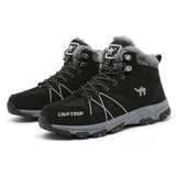 Mens Insulated Snow Boots - Superior Grip Anti-Skid Sole, Wind-Resistant and Waterproof, High-Cut Ankle Support, Plush Fuzzy Lining - Ideal for Outdoor Adventures, Running, Hiking, Autumn and Winter Season Essentials