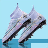Soccer Shoes Fg/Tf Society Mens Football Boots Grass Anti-Slip Outdoor Training Cleats Futsal Sneakers Children Sports Footwear 240611 Dhroi