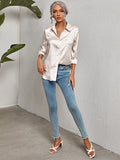 themeisles Urban Leopard Long Sleeves Lapel Blouse