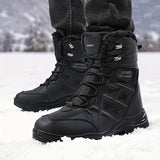 Thermal Insulated Mens Snow Boots - Windproof, Waterproof, Fuzzy Lined, Warm Winter Hiking Shoes with Anti-Slip Sole for Outdoor Activities - Ideal for Cold Weather, Hiking, Camping, and Snowshoeing