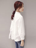 themeisles Urban Stand Collar Solid Color Blouse Top