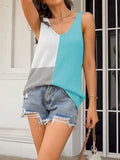 themeisles Multi-Colored Sleeveless V-neck Vest Top