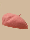 themeisles Simple Keep Warm Solid Color Beret Hats&Caps
