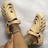 themeisles - White Casual Daily Hollowed Out Patchwork Solid Color Round Comfortable Shoes