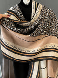 themeisles Vintage Ramie Cotton Leopard Printed Scarf