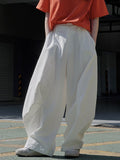 themeisles Split-Joint Solid Color Wide Leg Loose Trousers Casual Pants Bottoms