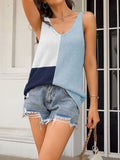 themeisles Multi-Colored Sleeveless V-neck Vest Top