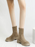 themeisles Split-Joint Round-Toe Chunky Shoes Boots