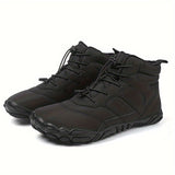 Men's Trendy High Top Snow Boots, Comfy Non Slip Solid Shoes For Men's Outdoor Activities