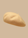 themeisles Simple Keep Warm Solid Color Beret Hats&Caps