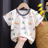 themeisles Children's Short-Sleeved T-shirt Cotton Girls' Summer Clothes Baby Children's Summer Clothing New Boys' Tops One Piece Dropshipping