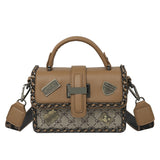 THEMEISLES Foreign Trade Cross-Border European and American Retro Portable Square Pouch Women's  New Contrast Color Presbyopic Badge Shoulder Messenger Bag
