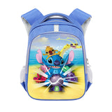 Cross-Border Stitch Cartoon Primary School Student Double-Layer Schoolbag Stitch Burden Reduction Large Capacity Spine-Protective Backpack