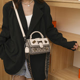 THEMEISLES Foreign Trade Cross-Border European and American Retro Portable Square Pouch Women's  New Contrast Color Presbyopic Badge Shoulder Messenger Bag
