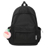 Spring New Cross-Border Korean Style Solid Color Nylon Student Backpack Simple Fresh Men's and Women's Backpack