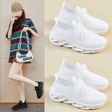 2025  ins Korean version of flying woven shoes  summer new breathable student sports shoes fitness running casual height increase H8100