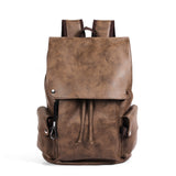New Vintage Backpack Trendy Men's Youth College Backpack Schoolbag PU Leather Wholesale Hot Men's Bag