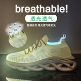 2025  ins Korean version of flying woven shoes  summer new breathable student sports shoes fitness running casual height increase H8100