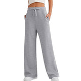 THEMEISLES  Cross-border  Women's Autumn Casual Loose Wide Leg Sports High Waist Pants Comfortable and Light