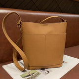 2025 Leather women's bag bucket bag first layer cowhide togo leather shoulder bag messenger bag versatile leisure commuting New 773