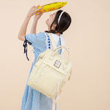 Cute Cheese Toffee Student Backpack Women's Commute Minimalist Schoolbag Small Portable Large Capacity Travel Backpack