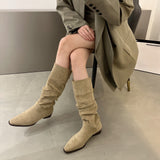 2025  Martin boots women's popular new niche pile knight boots Chelsea cowboy boots popular cool boots single boots long boots