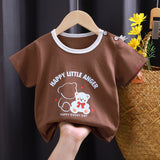 themeisles Children's Short-Sleeved T-shirt Cotton Girls' Summer Clothes Baby Children's Summer Clothing New Boys' Tops One Piece Dropshipping