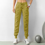 THEMEISLES Pleated Slim-Fit Fitness Sports Pants Female Loose-Fit Tappered Trousers Running Pants Casual Quick-Drying Trousers Harem Pants Thin Cross-Border
