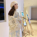 Japanese Ins Style Schoolbag Female Junior High School Student Good-looking Girls Backpack Simple Travel Korean Style Hand-Carrying Backpack