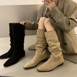 2025  Martin boots women's popular new niche pile knight boots Chelsea cowboy boots popular cool boots single boots long boots