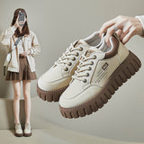 2025  spring white shoes new Korean version ins sports running female students platform heightening casual board shoes XQ229