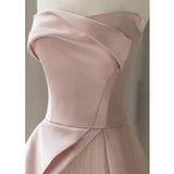 2025 Pink tube top evening dress skirt 2025 spring new engagement banquet toast dress birthday party host evening dress