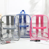 In Stock Cross-Border Waterproof Transparent Backpack  Hot Sale PVC Large Capacity Storage Bag Student Schoolbag