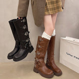 2025  Internet celebrity belt buckle tube popular new vintage western cowboy boots pants tube martin boots