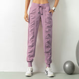 THEMEISLES Pleated Slim-Fit Fitness Sports Pants Female Loose-Fit Tappered Trousers Running Pants Casual Quick-Drying Trousers Harem Pants Thin Cross-Border