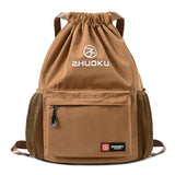 Cross-Border Trendy Leisure Sports Large Capacity Drawstring Backpack Travel Storage Bag Simple Drawstring Student Backpack