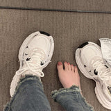 Platform Dad Shoes Women's Shoes  Spring New Sports Shoes Four Seasons Mesh Breathable Casual Versatile White Shoes