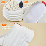 2025  summer little white shoes new Korean version ins female students thick soles increase height transport one pedal casual breathable CY709