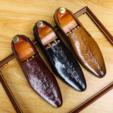 2025 New crocodile pattern men's shoes men's formal single shoes men's British business casual leather shoes,  Popular trade large size shoes