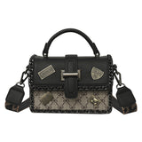 THEMEISLES Foreign Trade Cross-Border European and American Retro Portable Square Pouch Women's  New Contrast Color Presbyopic Badge Shoulder Messenger Bag