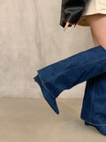 2025  Boots pointed knight boots women's boots popular new retro cowboy high heel Internet celebrity babes fried street pants boots